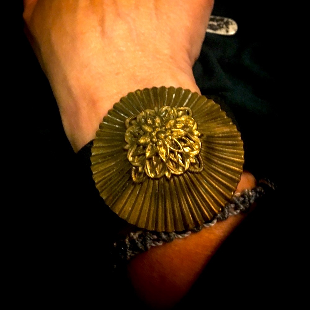 Vintage Leather Cuff w/Brass Belt Buckle
